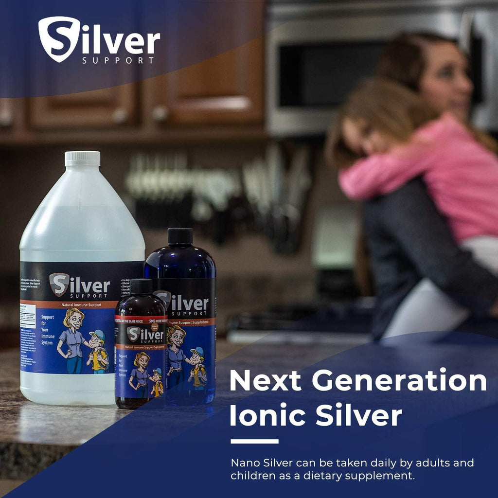 Nano Ionic Silver Technology - Liquid Immune Booster for Kids, Pets & Adults, Enhances Wellness - Next Generation Ionic Silver (4 Gallons)