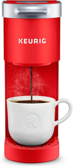 Keurig K-Mini Single Serve K-Cup Pod Coffee Maker, Poppy Red &amp; 3-Month Brewer Maintenance Kit Includes Descaling Solution, Water Filter Cartridges &amp; Rinse Pods, 7 Count