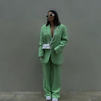 green long sleeve office suit