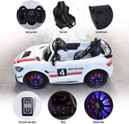 ELECWISH 45.7" Mercedes Benz AMG-GT4 12V Powered Ride-On Car for Kids, Kid's Electric Vehicles with R/C Parental Remote, Portable Handle, White BaVarnish