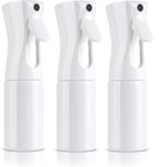 BeautifyBeauties Hair Spray Bottle – Ultra Fine Continuous Water Mister for Hairstyling, Cleaning, Plants, Misting &amp; Skin Care (5 Ounce White 3Pack)