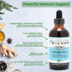Ultra Silver® Colloidal Silver | 5,000 PPM, 32 Oz (946mL) | Mineral Supplement | True Colloidal Silver - 4 oz Dropper Bottle (Empty) Included for Dispensing!