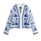 floral embroidery loose cardigan
