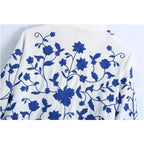 floral embroidery loose cardigan
