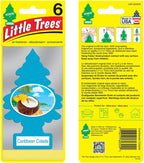 LITTLE TREES Air Fresheners Car Air Freshener. Hanging Tree Provides Long Lasting Scent for Auto or Home. Caribbean Colada, 24 Air Fresheners