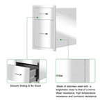 Outdoor Kitchen Drawer  Steel Layer Access Door BBQ Drawer Large