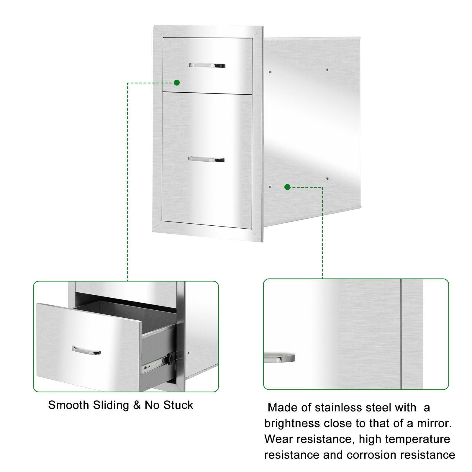 Outdoor Kitchen Drawer  Steel Layer Access Door BBQ Drawer Large