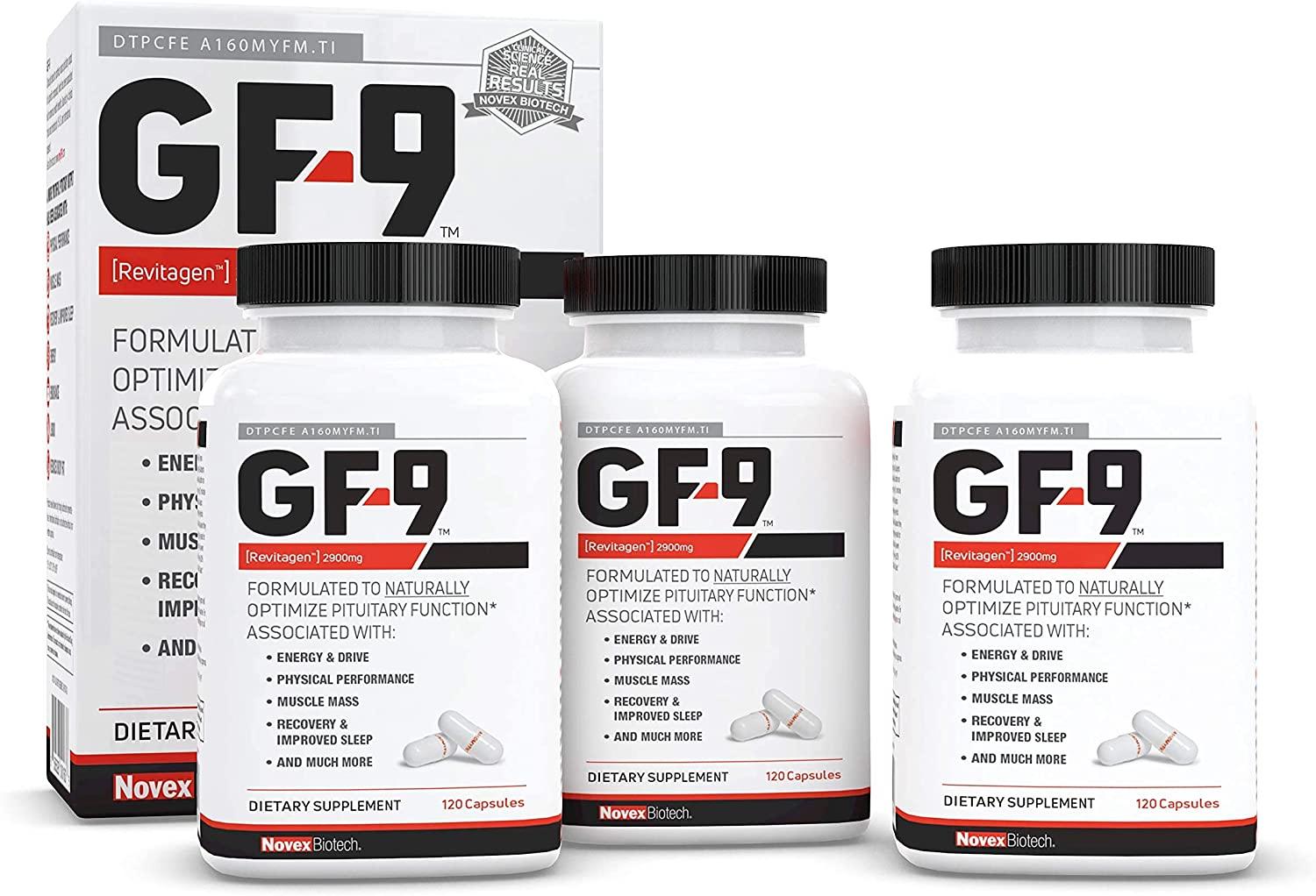 GF-9 – 120 Count (Pack of 3), Supplements for Men - Male Supplements - Boost Critical Peptide That Supports Energy, Drive, Physical Performance, 3-Month Supply