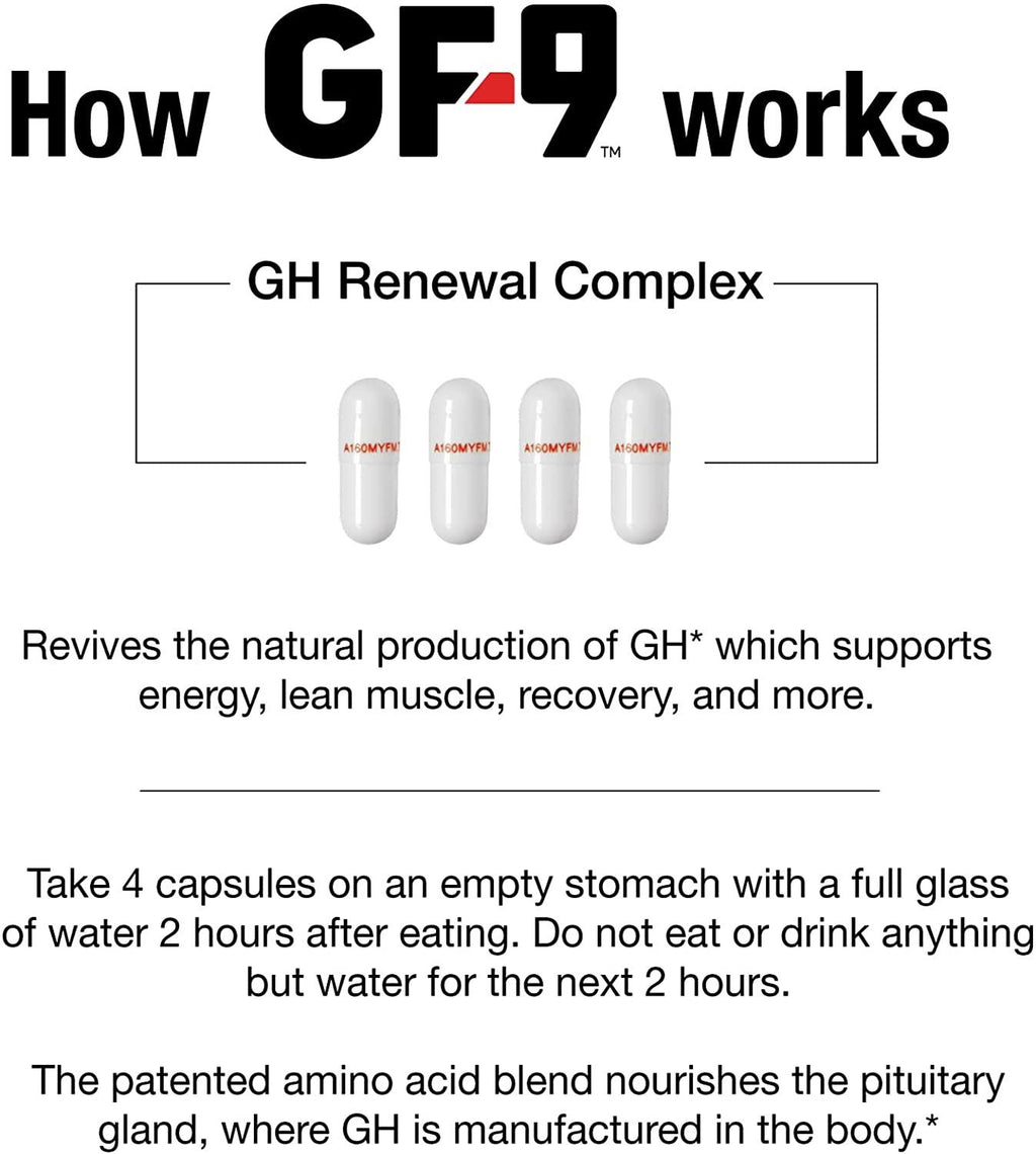 GF-9 – 120 Count (Pack of 3), Supplements for Men - Male Supplements - Boost Critical Peptide That Supports Energy, Drive, Physical Performance, 3-Month Supply
