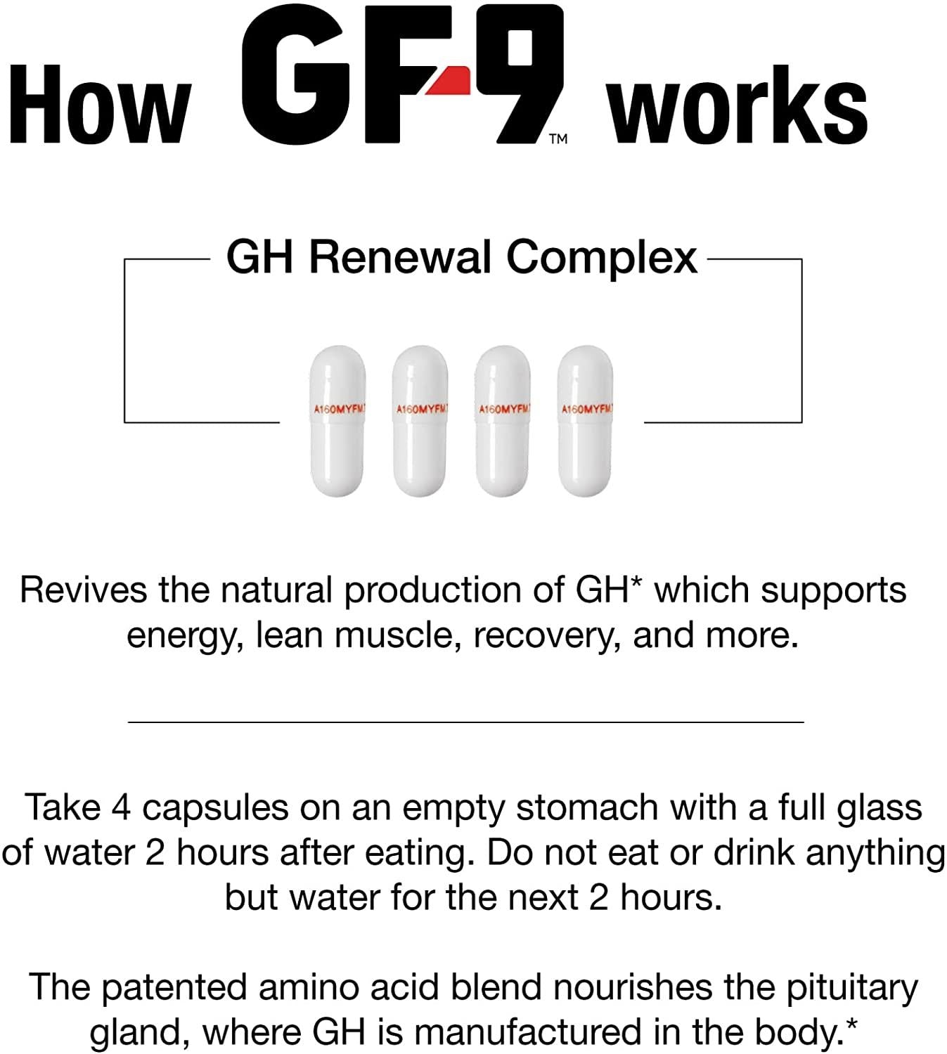 GF-9 – 120 Count (Pack of 3), Supplements for Men - Male Supplements - Boost Critical Peptide That Supports Energy, Drive, Physical Performance, 3-Month Supply