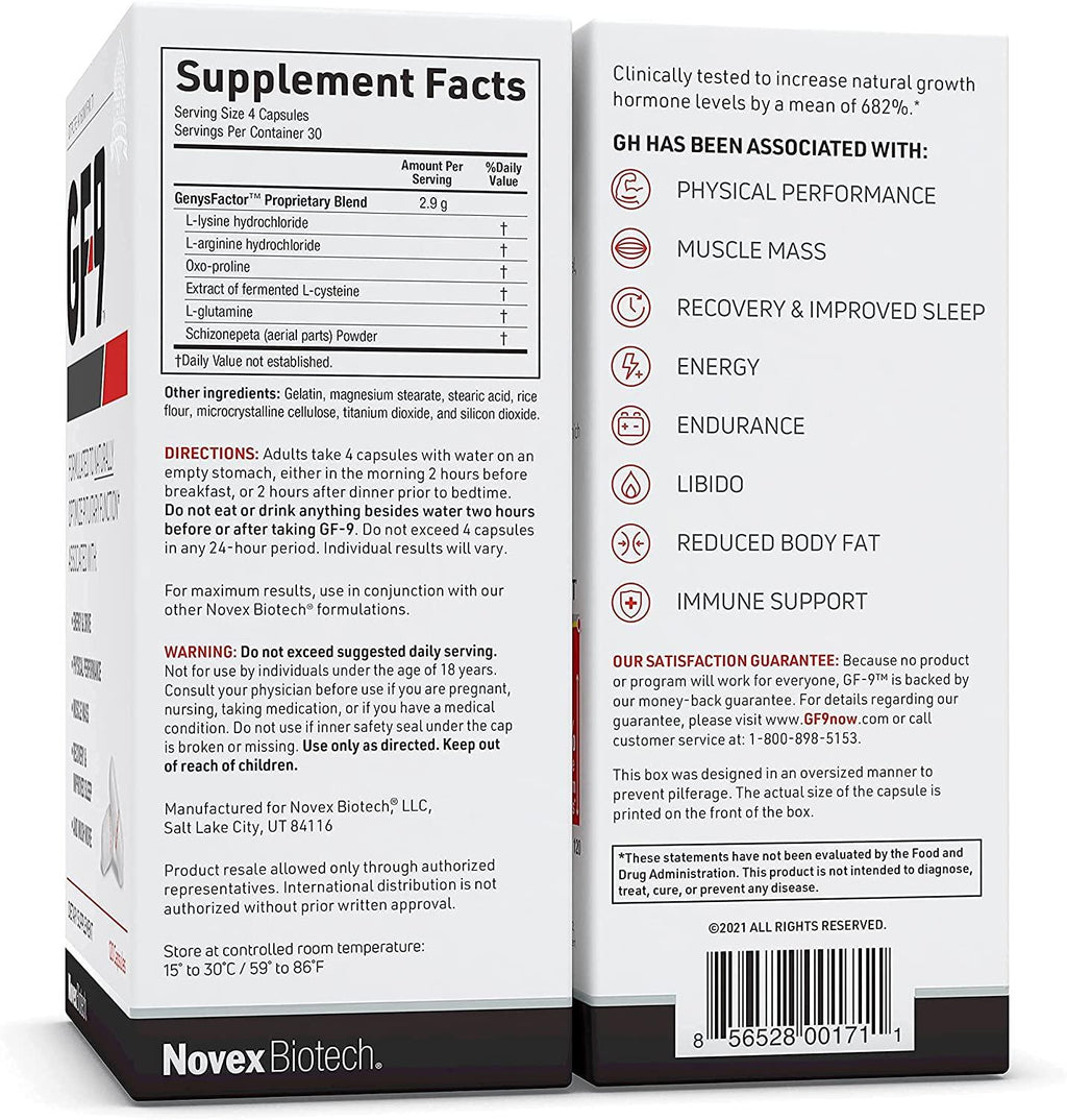 GF-9 – 120 Count (Pack of 3), Supplements for Men - Male Supplements - Boost Critical Peptide That Supports Energy, Drive, Physical Performance, 3-Month Supply