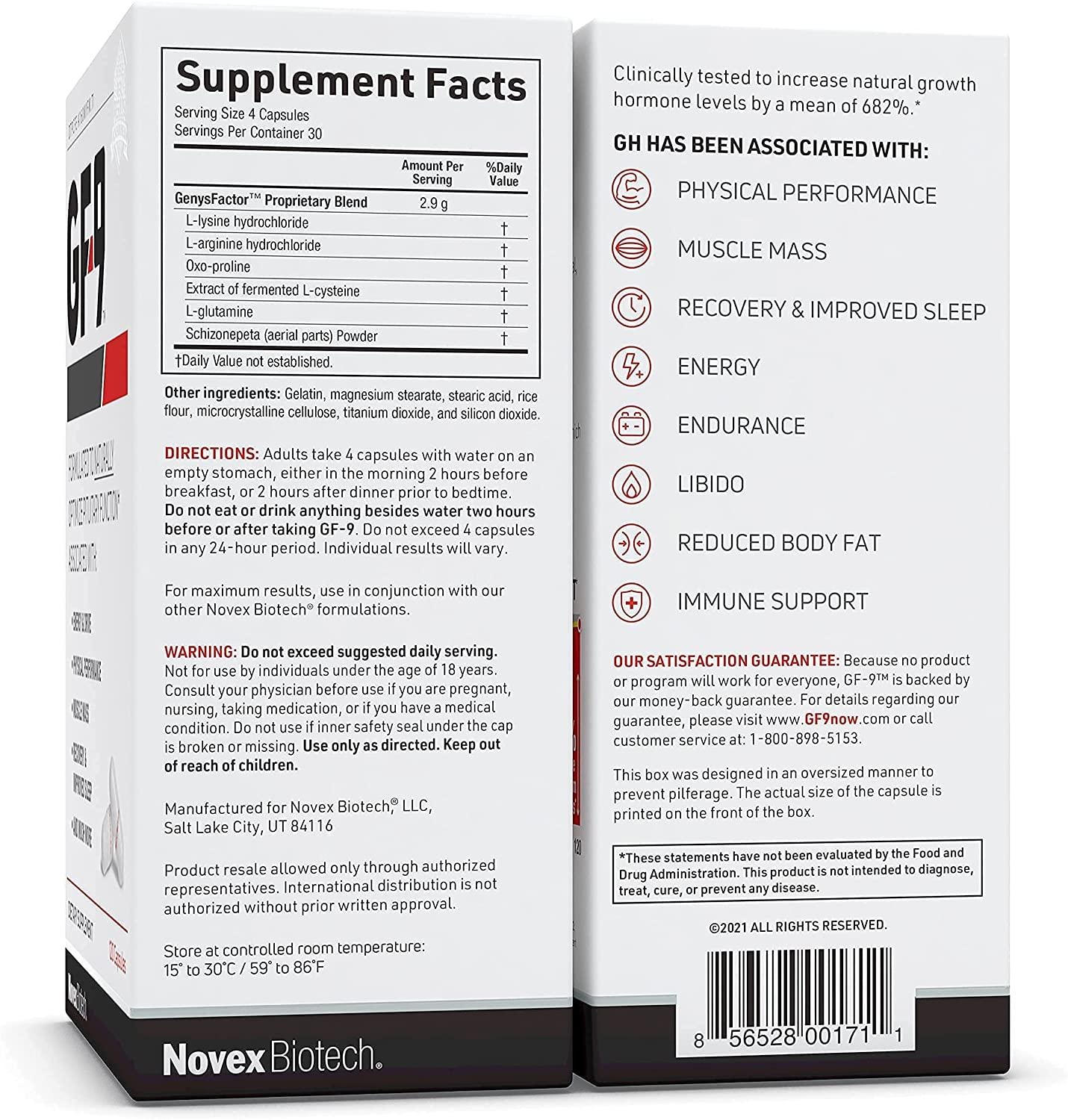 GF-9 – 120 Count (Pack of 3), Supplements for Men - Male Supplements - Boost Critical Peptide That Supports Energy, Drive, Physical Performance, 3-Month Supply