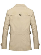 business casual coat washed cotton turndown collar jacket for men
