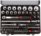 Wurth 9651756 Chiavi a bussola 1/4+1/2 Würth Zebra, assortite, esagonali, 56 pezzi in cassetta, Black