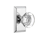 Studio Plate 2-3/4 in. Backset Bright Chrome Privacy Bed/Bath Round Clear Crystal Glass Door Knob