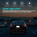 1080P 2 Cameras Dash Cam W/ IR Night Vision, Loop Recording &amp; 2" IPS Screen