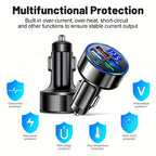 PD + QC 3.0 Fast Charging Car Phone Charger Adapter 4 Ports Usb Car Charger Type C PD  Char3.0 Car Charger