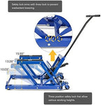 Motorcycle Lift, Heavy Duty Low Profile Hydraulic ATV Lifts, 1500 lb. Capacity, Steel