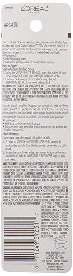 L’Oréal Paris Makeup Brow Definer Waterproof Eyebrow Pencil, Ultra-Fine Mechanical Pencil, Draws Tiny Brow Hairs and Fills in Sparse Areas and Gaps, Soft Black, 0.003 Ounce (Pack of 1)