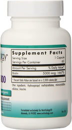 Nutricology Biotin 5000, Vegicaps, 60-count (Pack of 12)