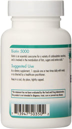 Nutricology Biotin 5000, Vegicaps, 60-count (Pack of 12)