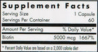 Nutricology Biotin 5000, Vegicaps, 60-count (Pack of 12)