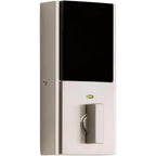 Kevo 2nd Gen Contemporary Square Satin Nickel Single Cylinder Touch-to-Open Bluetooth Smart Lock Deadbolt