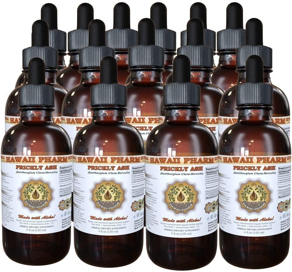 Prickly Ash (Zanthoxylum Clava-herculis) Liquid Extract, Tincture, Herbal Supplement, Hawaii Pharm, Made in USA, 15x4 fl.oz