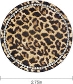 2.75" Car Cup Holder Coaster Car Coasters Leopard Print Bling Accessories Rhinestone Anti Slip Insert Coaster Suitable for Most Cars Gifts - 2PCS