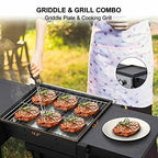 Camplux Flat Top Gas Grill Propane Gas Griddle Grill Combo Outdoor Griddles Stat