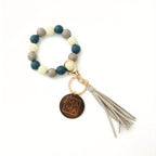 Leopard Wood Beads Hand Beads Spot Wood Beads Bracelet Hand Tassel Bracelet Car Key Chain