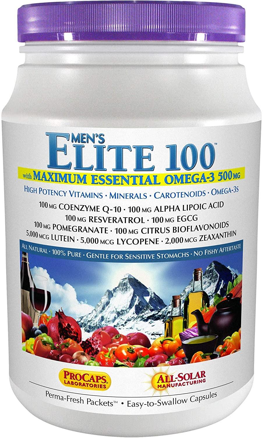 Andrew Lessman Multivitamin - Men's Elite-100 with Maximum Essential Omega-3 500 mg 120 Packets – 40+ Potent Nutrients, Essential Vitamins, Minerals, Phytonutrients and Carotenoids. No Additives