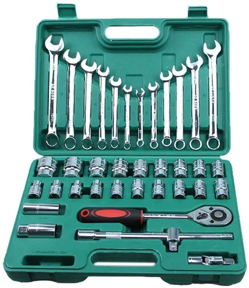 Singlin58 Tool Wrench 37pcs Car Repair Torque Wrench Tool Combination Tool Set Mechanics Hand Tool Kits Ratchet Socket Spanner Repair Tools Bike