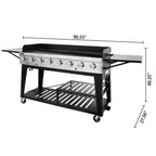 BBQ Propane Gas Grill LarEvent 8-Burner Outdoor Stove GB8000