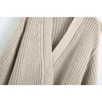 tied wrap knitted cardigan sweater