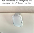 KIWEN Sunglasses Holders for Car Sun Visor, Magnetic Leather Glasses Eyeglass Hanger Clip for Car, Ticket Business Card Clip Eyeglasses Mount Car Visor Accessories (Grey)
