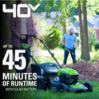Greenworks 40V 21inch Cordless Brushless Lawn Mower, 5Ah Battery & Charger Included, LMF402