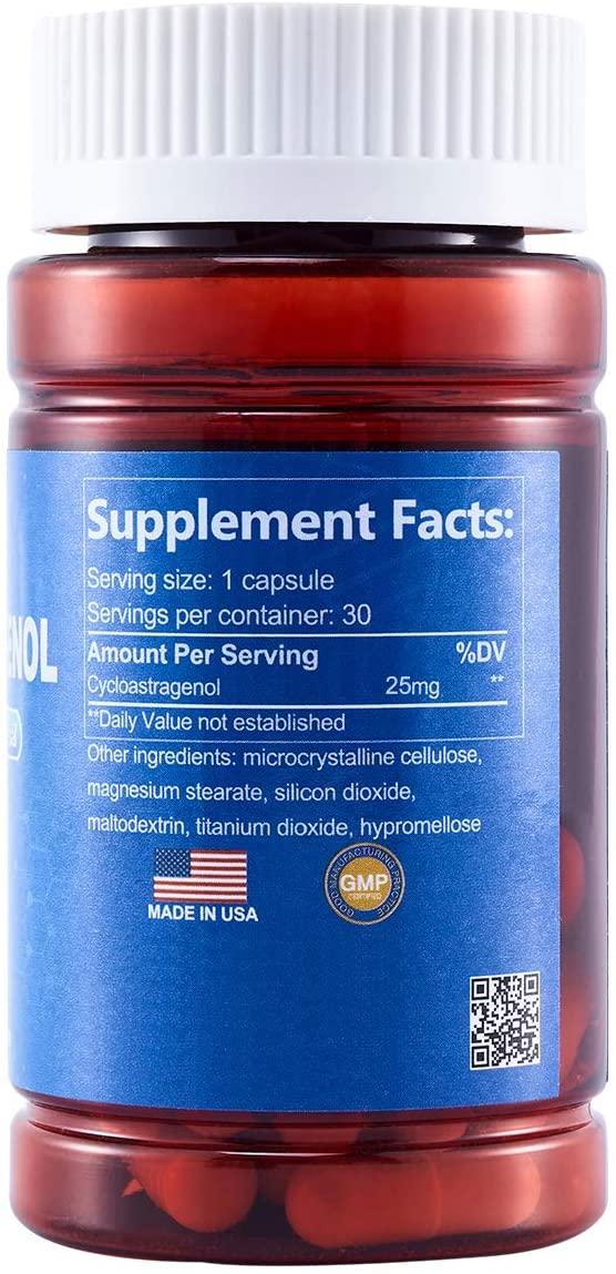 CAW Hypersorption Cycloastragenol | 25Mg 30Enteric-Coated Capsules 3 Bottles