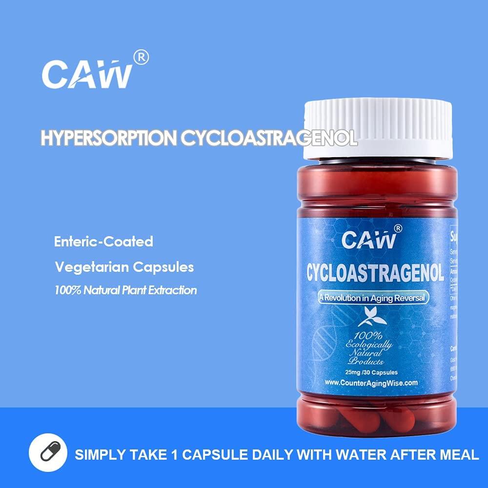 CAW Hypersorption Cycloastragenol | 25Mg 30Enteric-Coated Capsules 3 Bottles