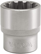 Yato Yt-1481 Spline Socket Of Size 32Mm &amp; Length 45Mm Suitable For1/2 Inchsocket Wrench Set |Crv Chromium Mirror Plated Steel|Socket Tool Box|Used As Home &amp; Mechanical Tools|Industrial/Car Tool