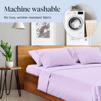 LuxClub 6 PC California King Size Sheet Set Bamboo Sheets Deep Pockets 18" Eco Friendly Wrinkle Free Cooling Sheets Machine Washable Hotel Bedding Silky Soft - Lavender California King