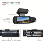 Dash Cam Front Rear 3.16inch Screen 1080P Full HD Car Dash Camera G Sensor Night Vision 170° Wide Angle Loop Recording ParMonitor Without SD Card