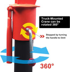 Pismire Winch Versatile 0.5T Folding Truck-Mounted Bed Crane Hoist Lift Pickup with Wireless Electric Winch 3500 lb 12V, Painted Steel 1100 lb Pickup 360° Swivel Base