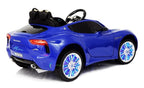 12V Maserati Alfieri Ride on Electric Car For Kids with MP4 Touch Screen Remote Control LED lights wheels MP3 Leather seat - Blue