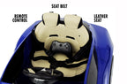 12V Maserati Alfieri Ride on Electric Car For Kids with MP4 Touch Screen Remote Control LED lights wheels MP3 Leather seat - Blue