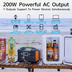 200W Portable Power Station FlashFish151Wh With AC Outlet/2 DC Ports/3 USB Ports Backup Battery /Power Supply For Outdoor Trip Camping Emergency