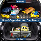 Deosk Car Trunk Organzier for suv,Car Organziers and Storage with 6 Big Pocket,Car Accessories for Women/Men 50L Waterproof Polyester Trunk Organzier for Car/SUV/Minivan/Truck（Medium, Stripe）