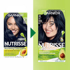 Garnier Hair Color Nutrisse Nourishing Creme, 22 Intense Blue Black (Mulberry) Permanent Hair Dye, 2 Count (Packaging May Vary)