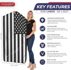 Autoamerics 1-Piece Windshield Sun Shade B&amp;W American Flag USA Patriotic  - Foldable Car Fits Easily to SUV &amp; Truck vehicles UV Ray Blocker Keeps Your Vehicle Cool Large