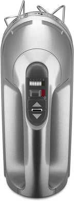 KitchenAid 9-Speed Digital Hand Mixer with Turbo Beater II Accessories and Pro Whisk - Contour Silver
